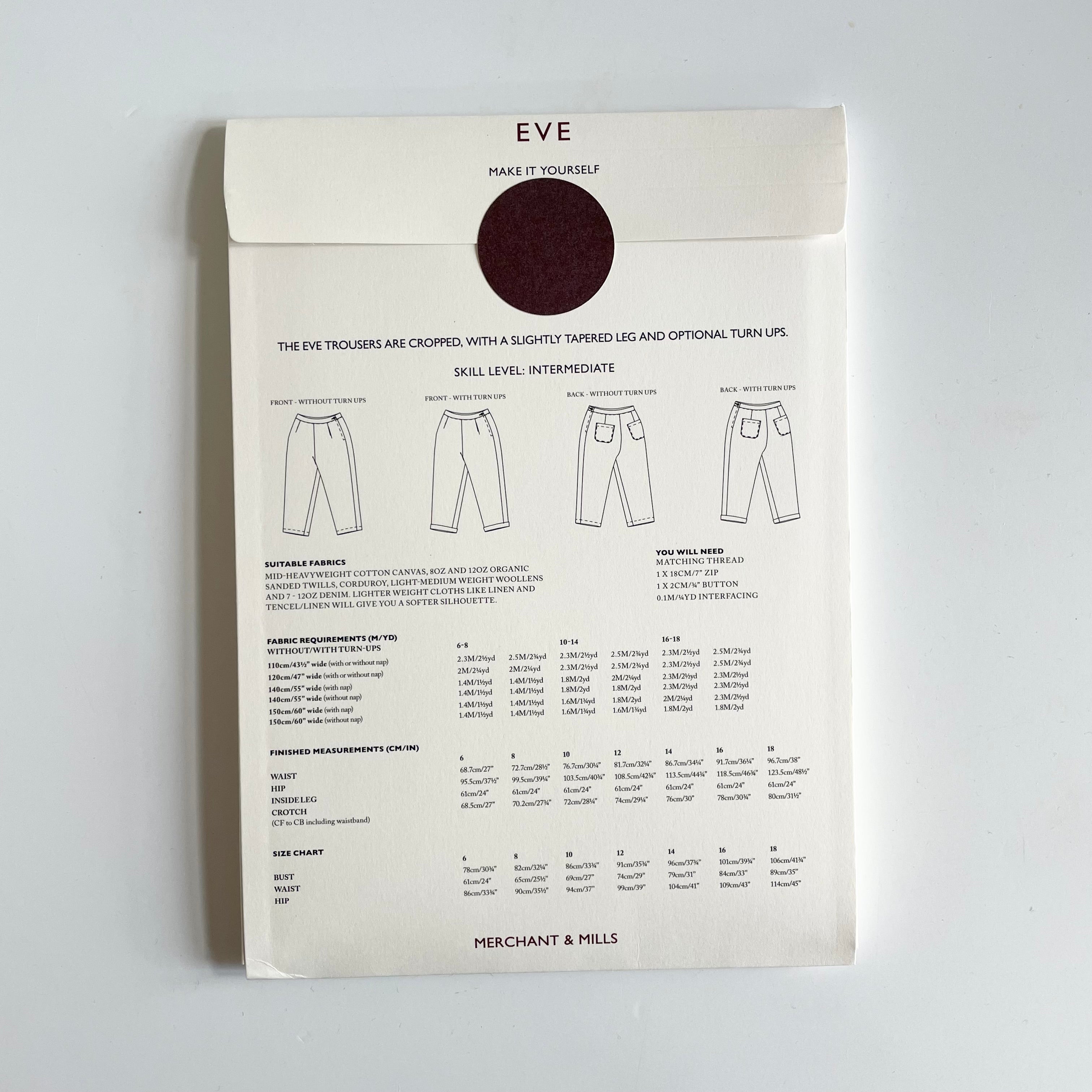 Merchant & Mills : Eve Trouser