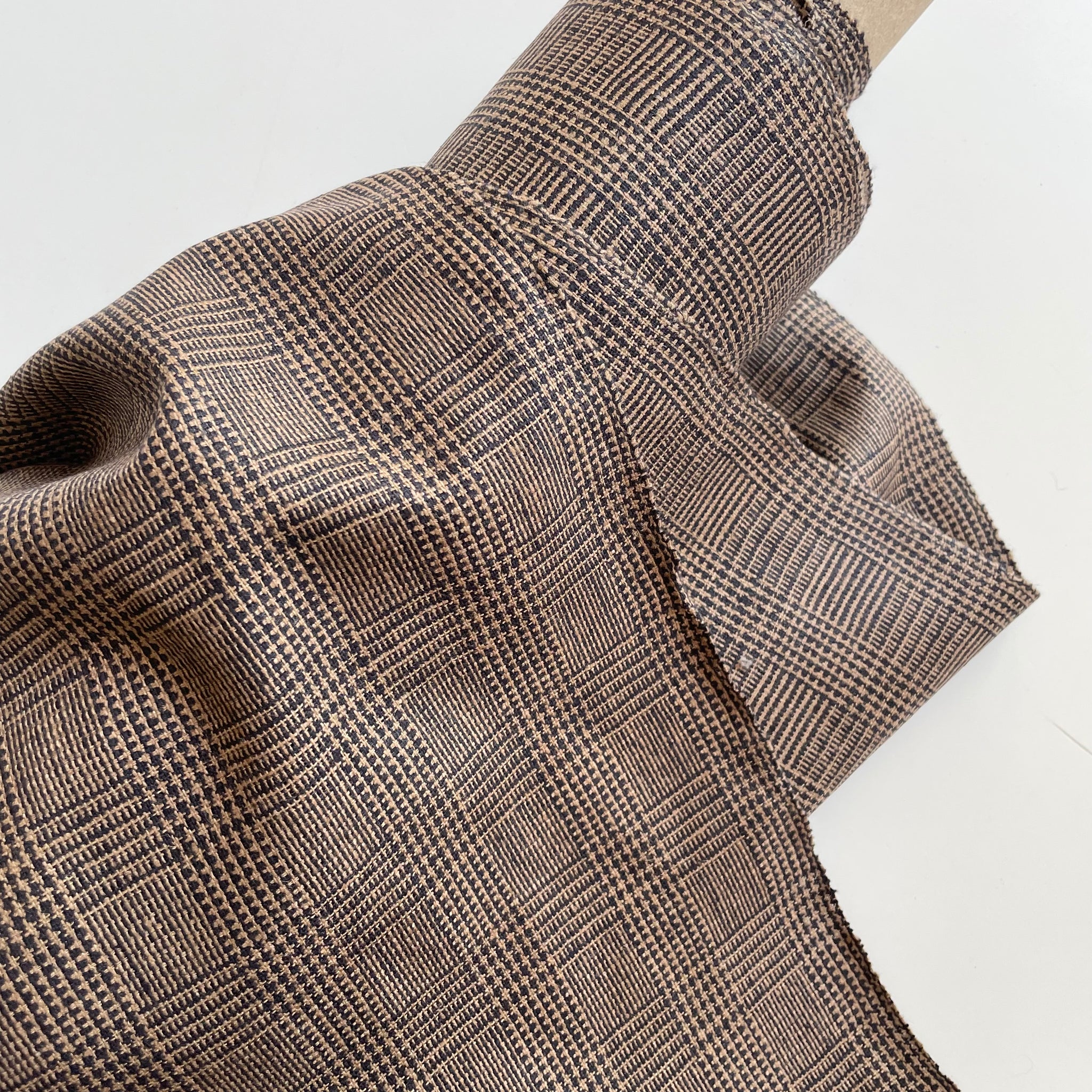 Prince of Wales Silk Suiting - Navy Check