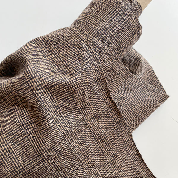 Prince of Wales Silk Suiting - Navy Check