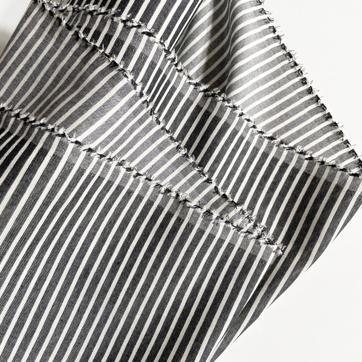 Cotton / Rayon Twill - Black & White Stripe