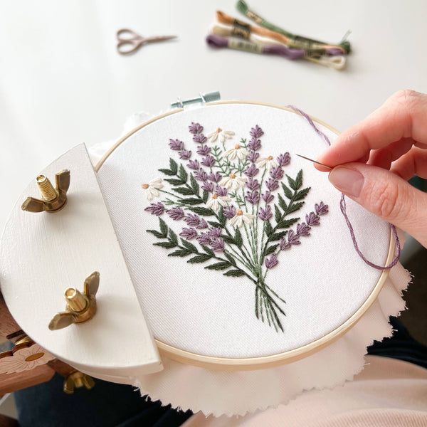 Matryoshka :  Lavender and Daisies Embroidery Kit