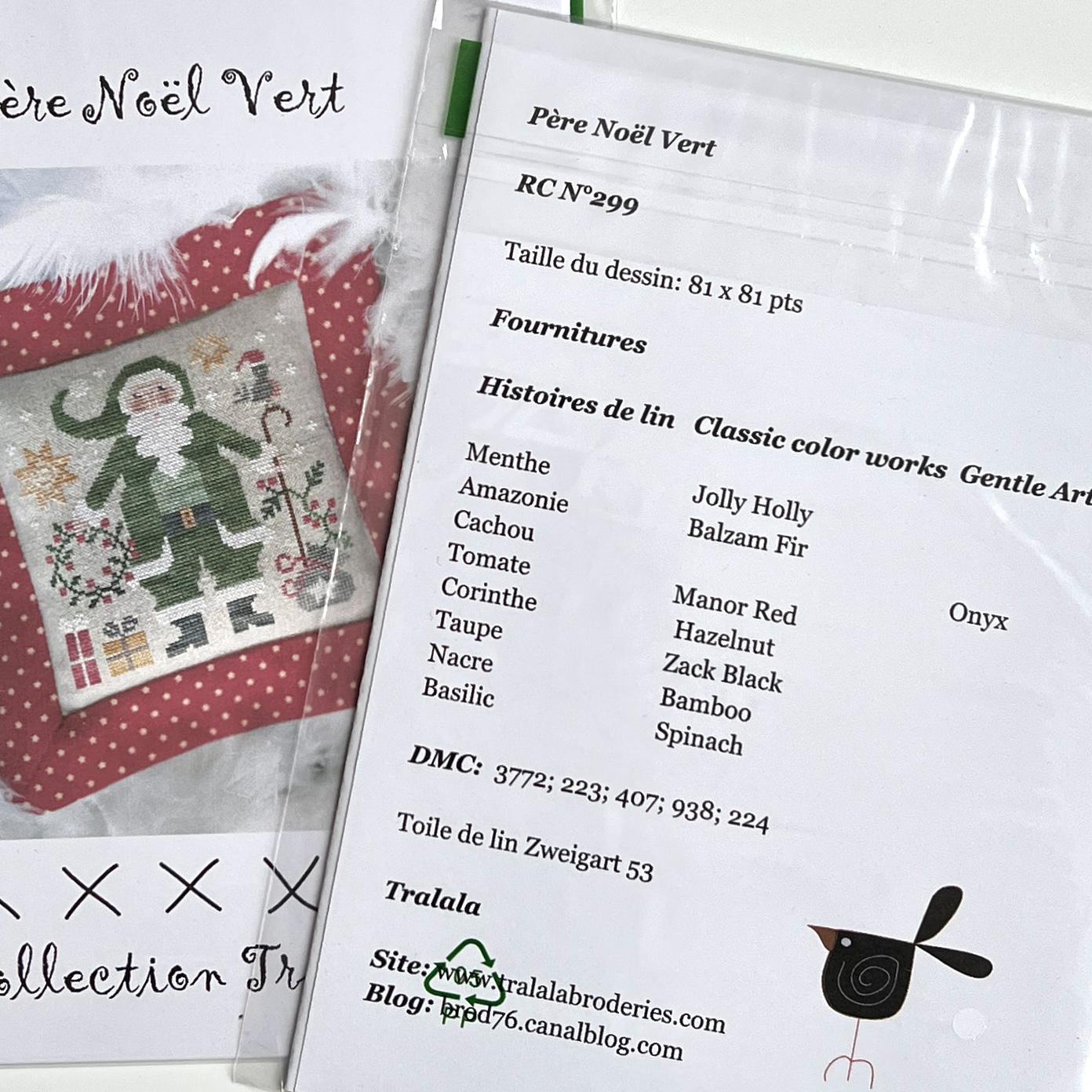 père nöel vert cross stitch pattern