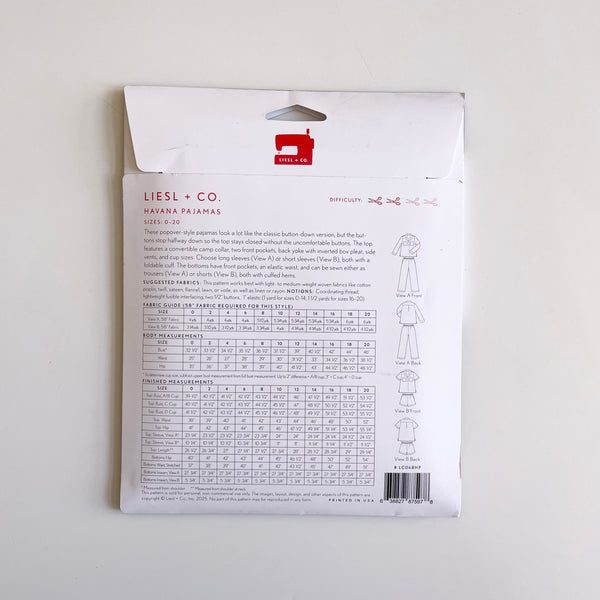 Liesl + Co : Havana Pajamas