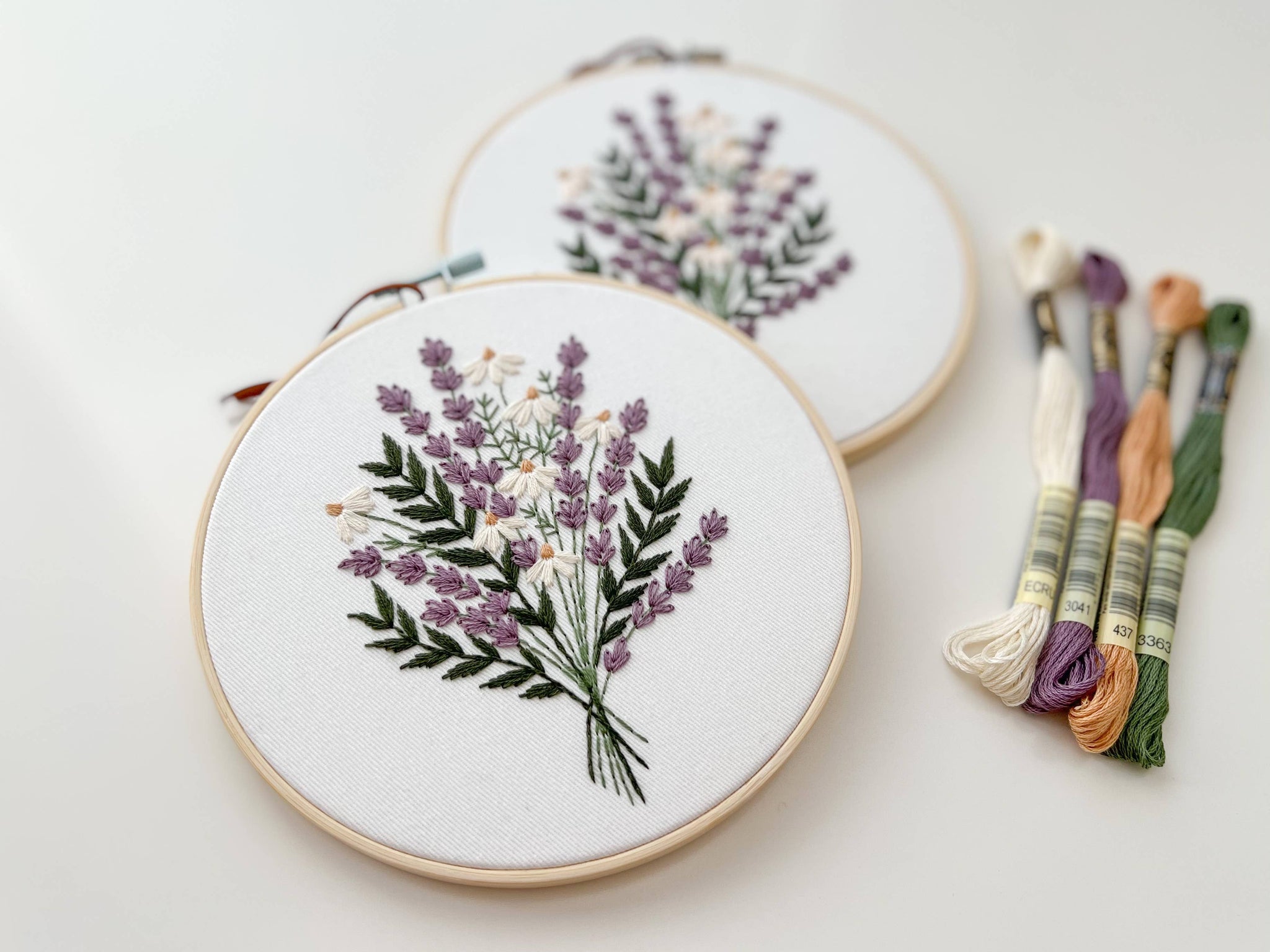 Matryoshka :  Lavender and Daisies Embroidery Kit