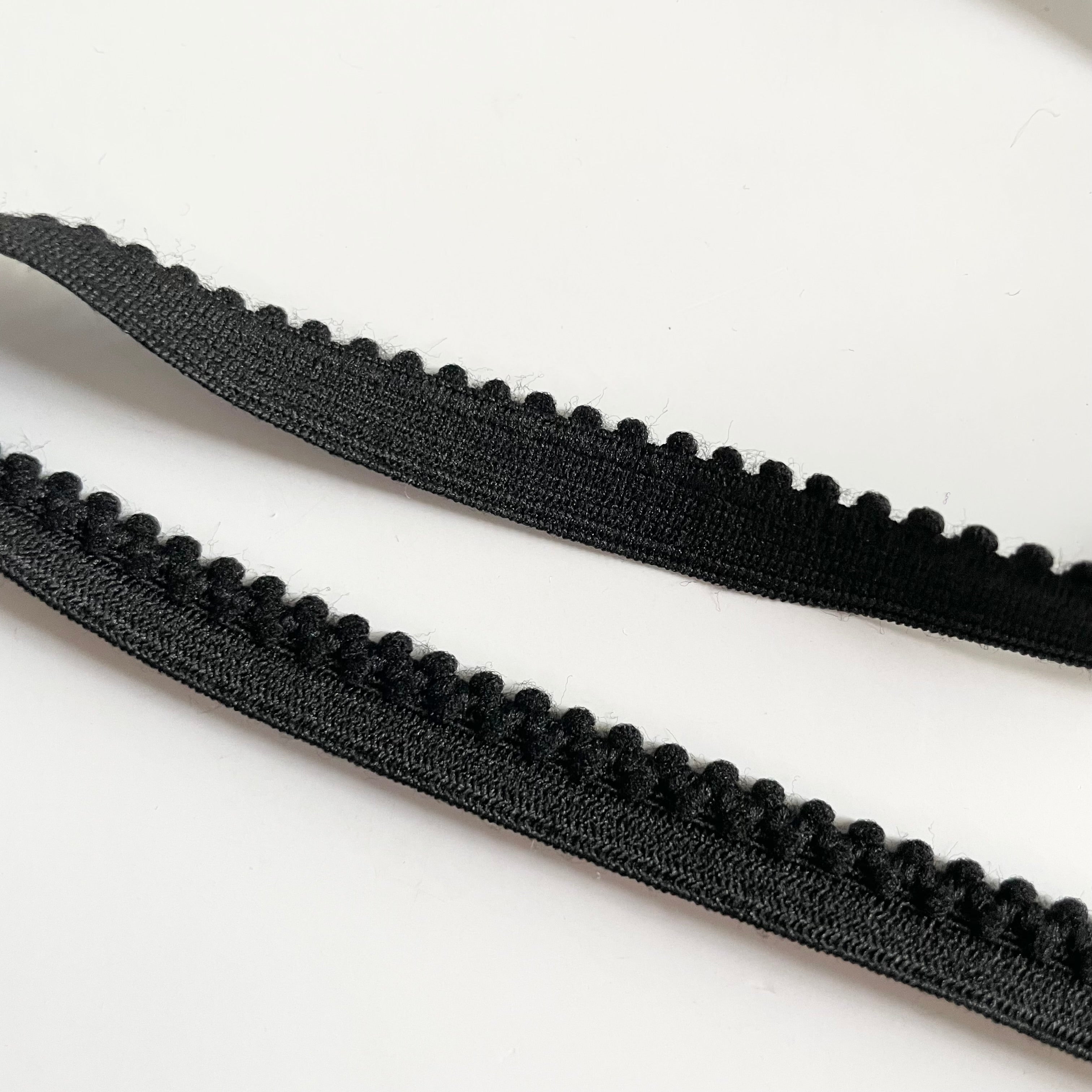 Plush Picot Lingerie Elastic  - 3/8" Black