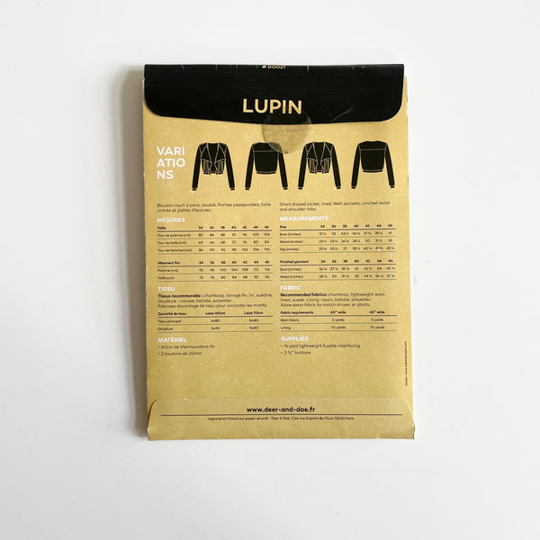 Deer & Doe Patterns : Lupin Jacket