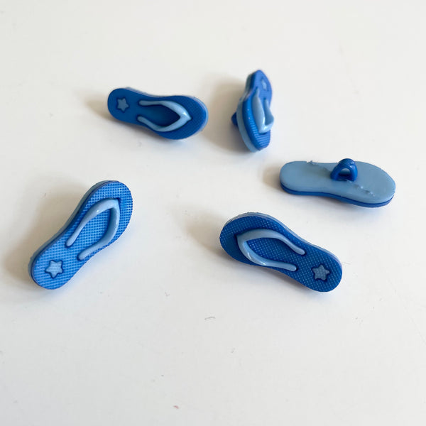 Plastic Flip Flop Button - Blue