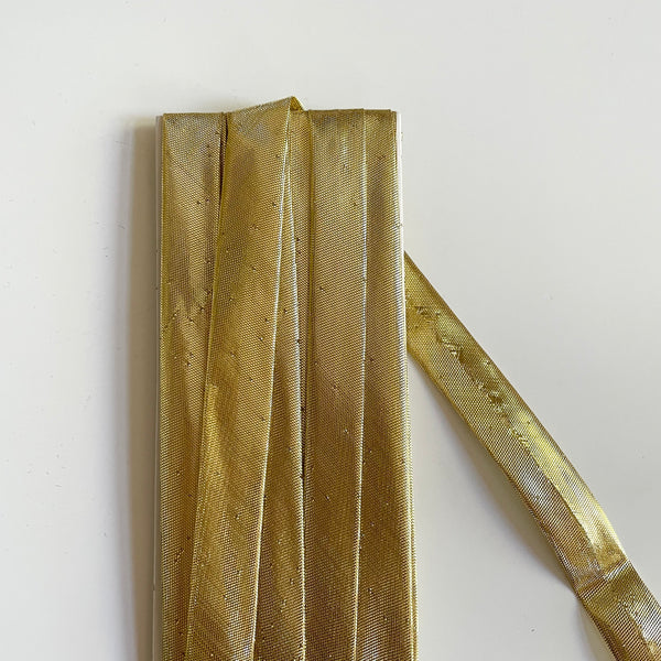 Metallic Single Fold Bias Tape - Gold Lame
