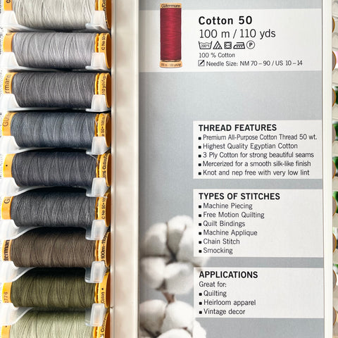 Gutermann Cotton Thread 50wt