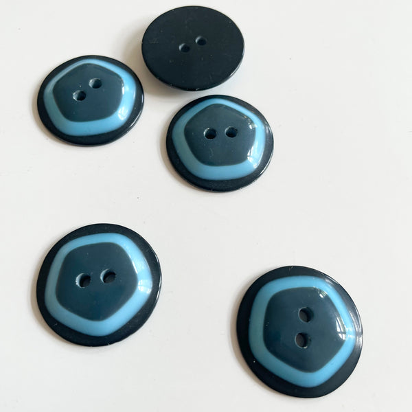 Saturn Plastic Button - Turquoise 28mm