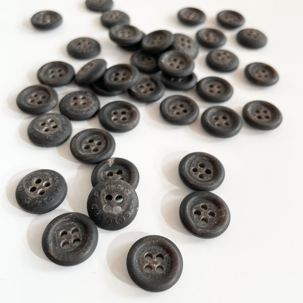 Recycled Paper Button - Black Coffee