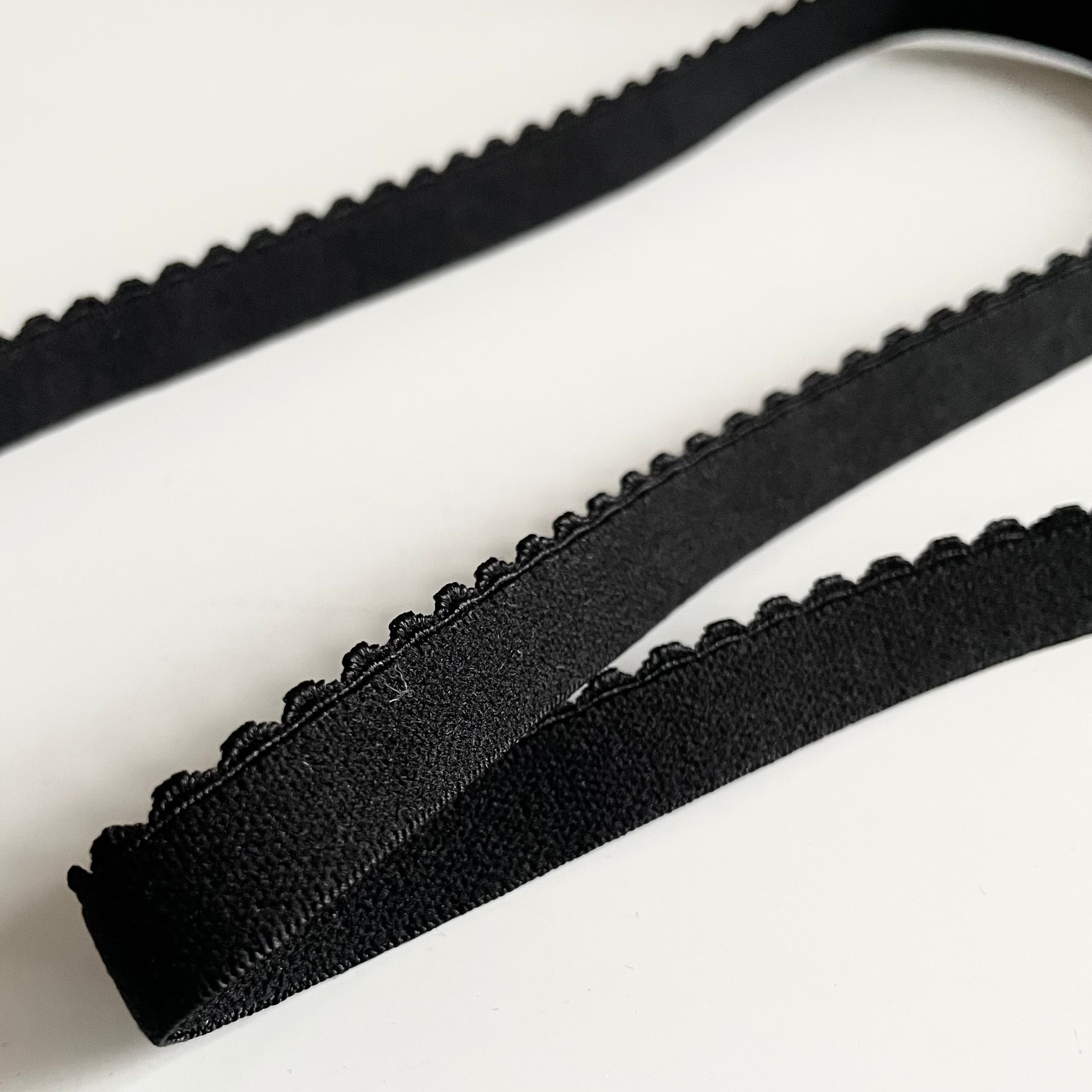 Picot Lingerie Elastic  - 1/2" Black