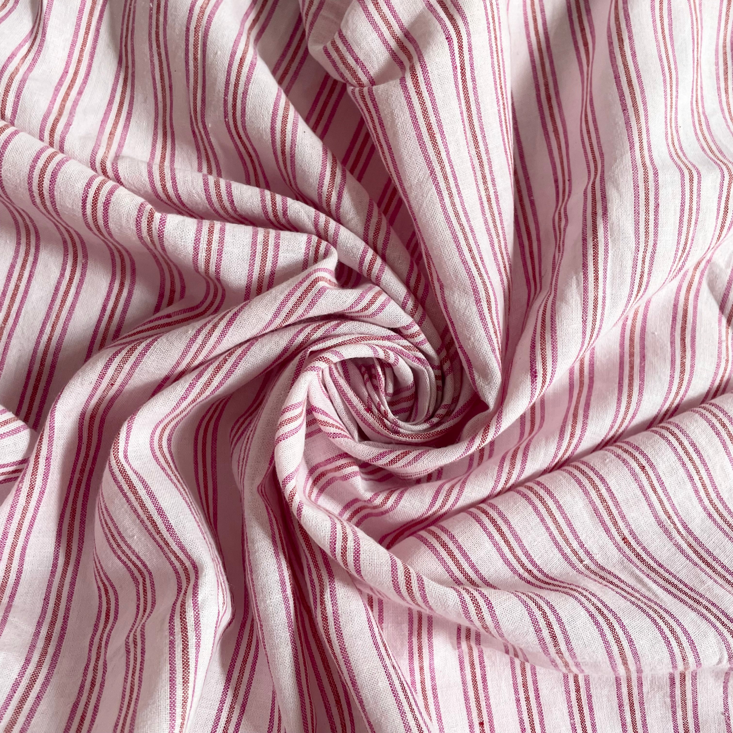 Bengal Handlooms Khadi Cotton - Rose Loom Stripe