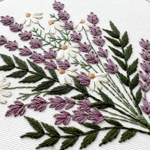 Matryoshka :  Lavender and Daisies Embroidery Kit