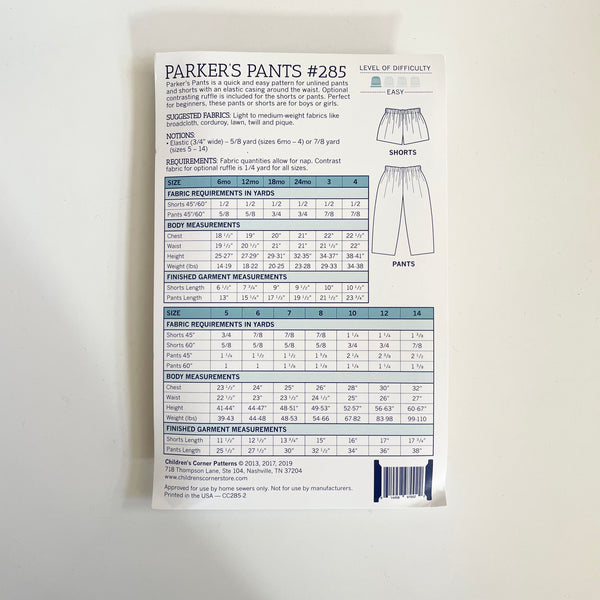 Children's Corner : Parker's Pants