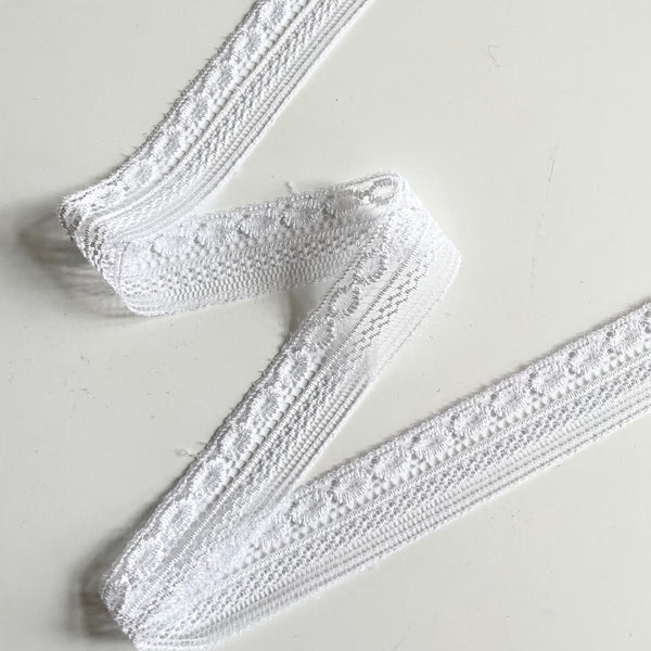 Solstiss Lace : Striped Entredeux - White