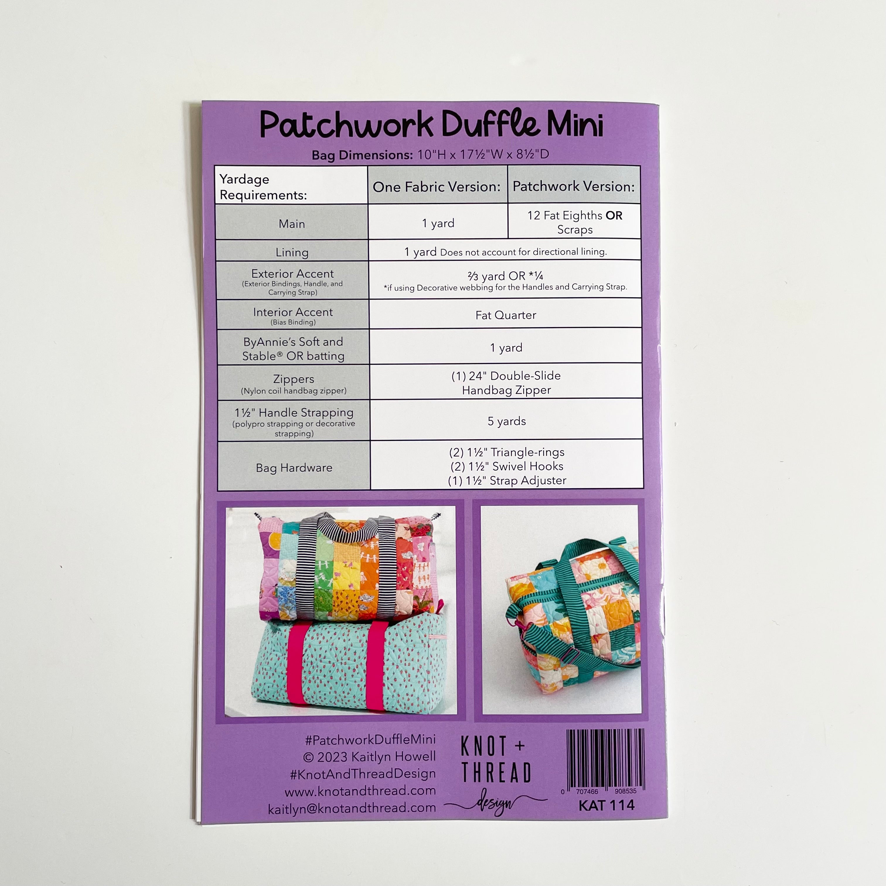 Knot and Thread Design : Patchwork Duffle Mini