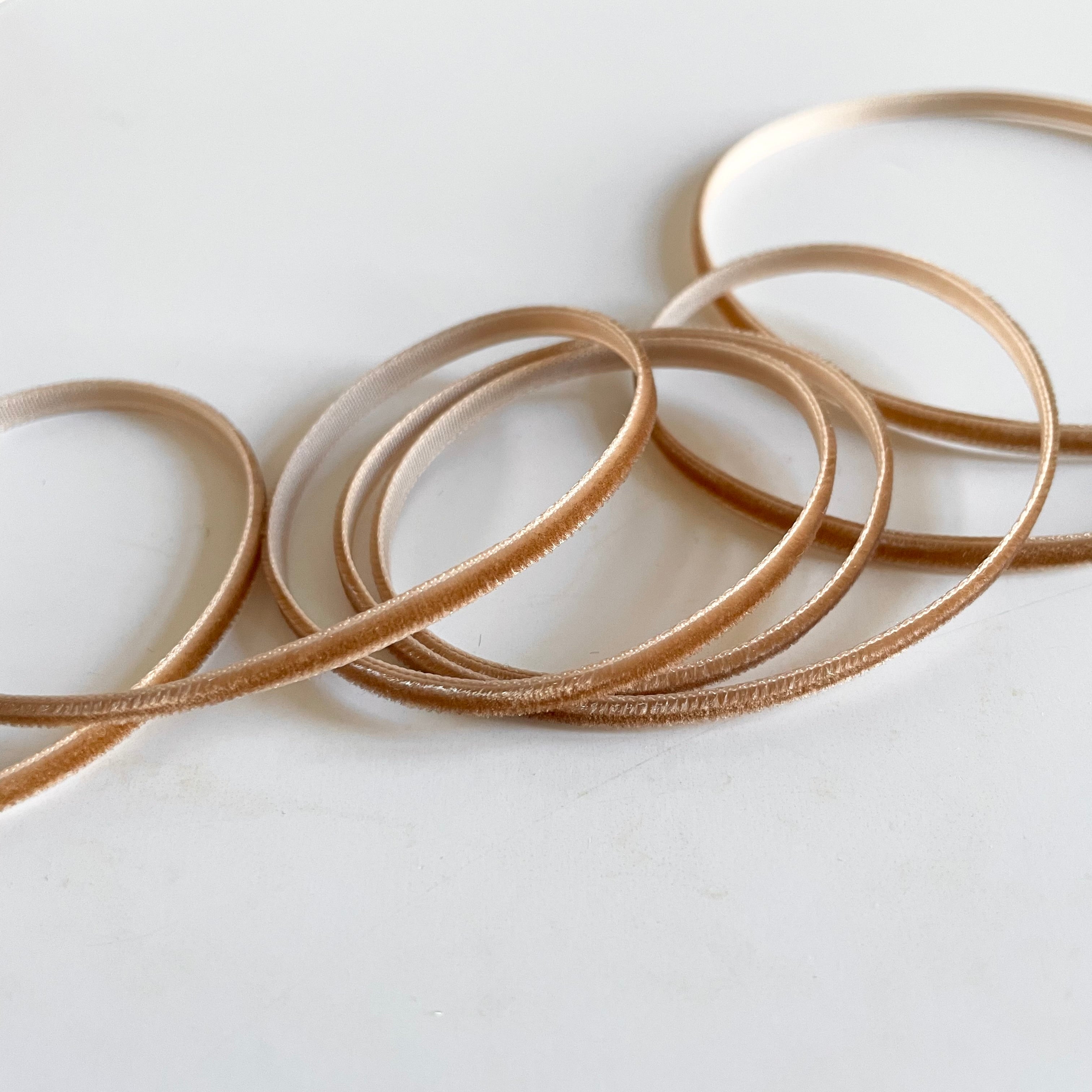 May Arts Velvet Ribbon - 1/8" Antique Gold