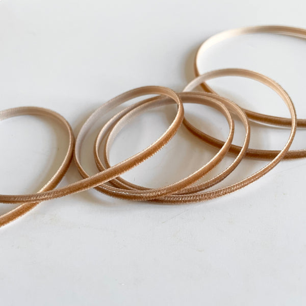 May Arts Velvet Ribbon - 1/8" Antique Gold