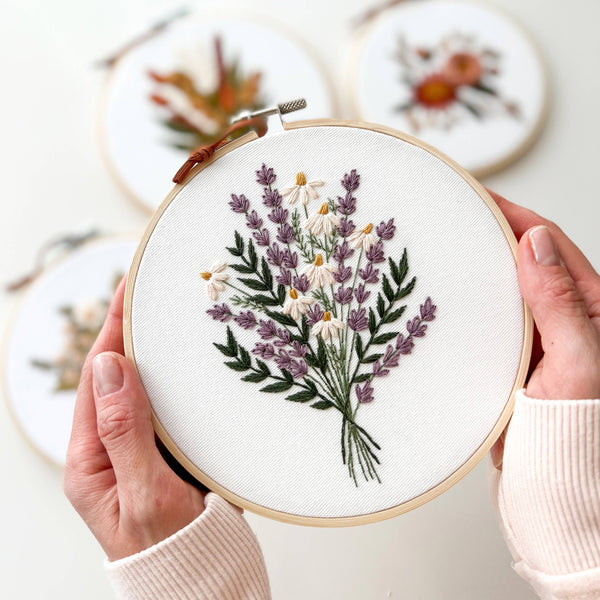 Matryoshka :  Lavender and Daisies Embroidery Kit