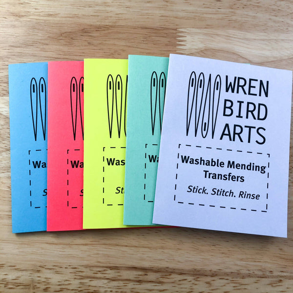 Wren Bird Arts : Washable Mending Transfers #4 Green Patterns