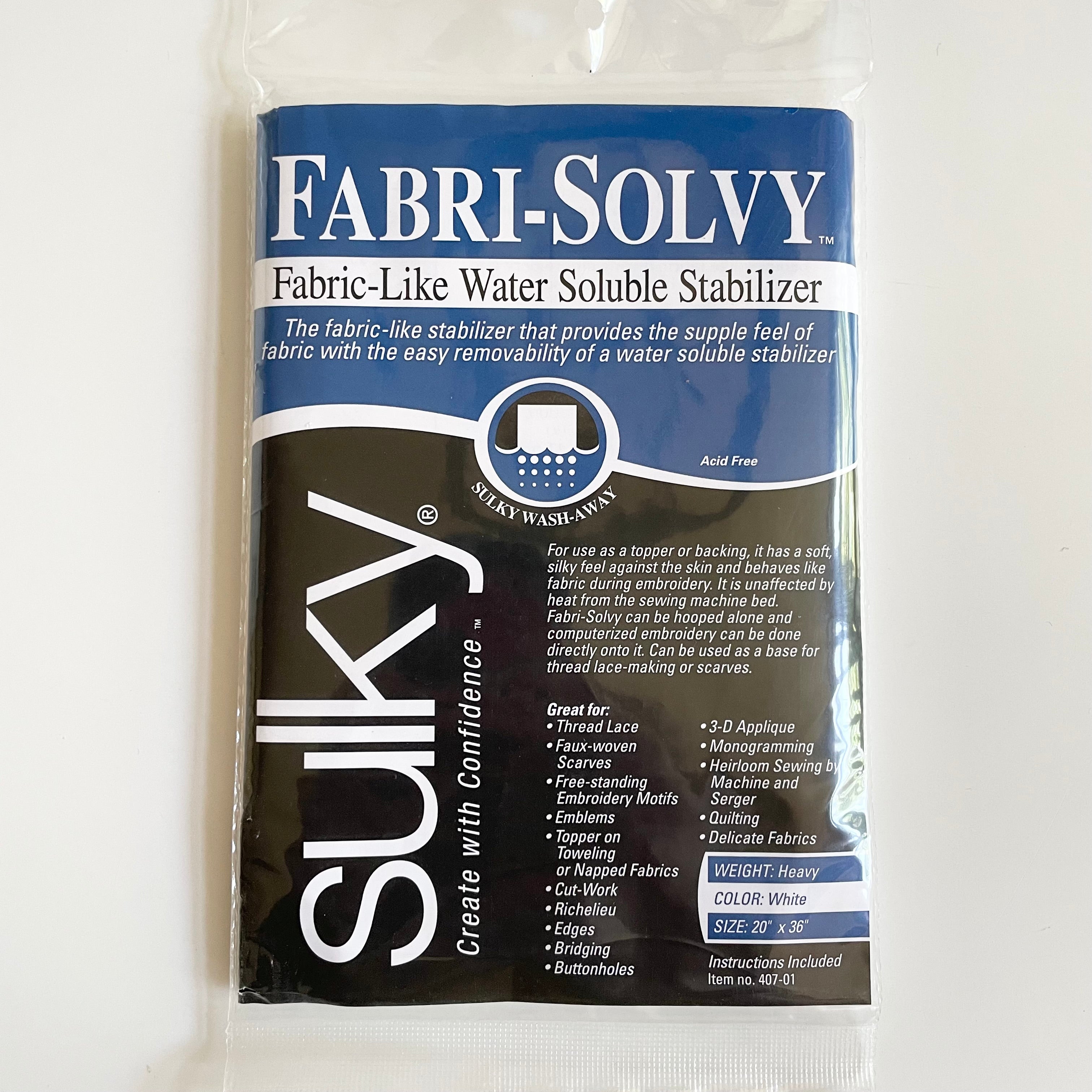 Sulky Fabri-Solvy Water Soluble Stabilizer