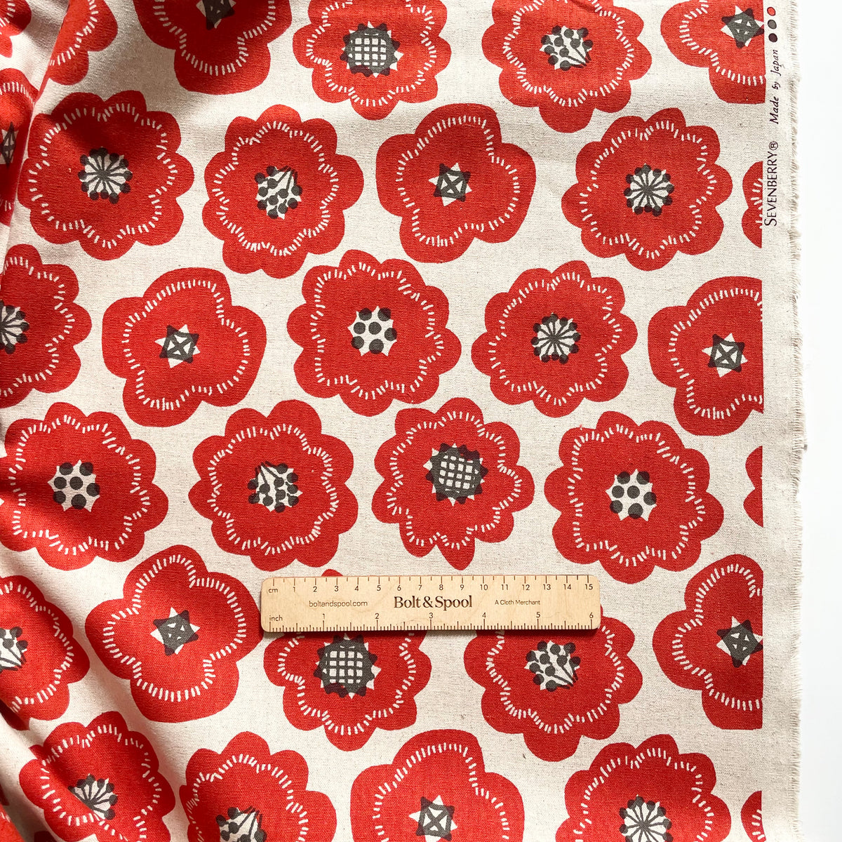 Sevenberry Cotton / Linen Canvas - Red Poppies