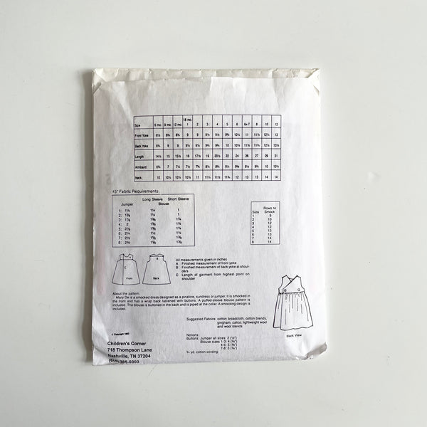 Children's Corner Patterns : Mary De (Original)