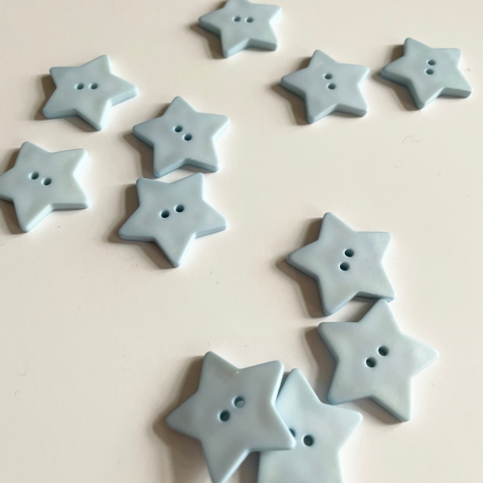 Plastic Two-Hole Star Button - Blue