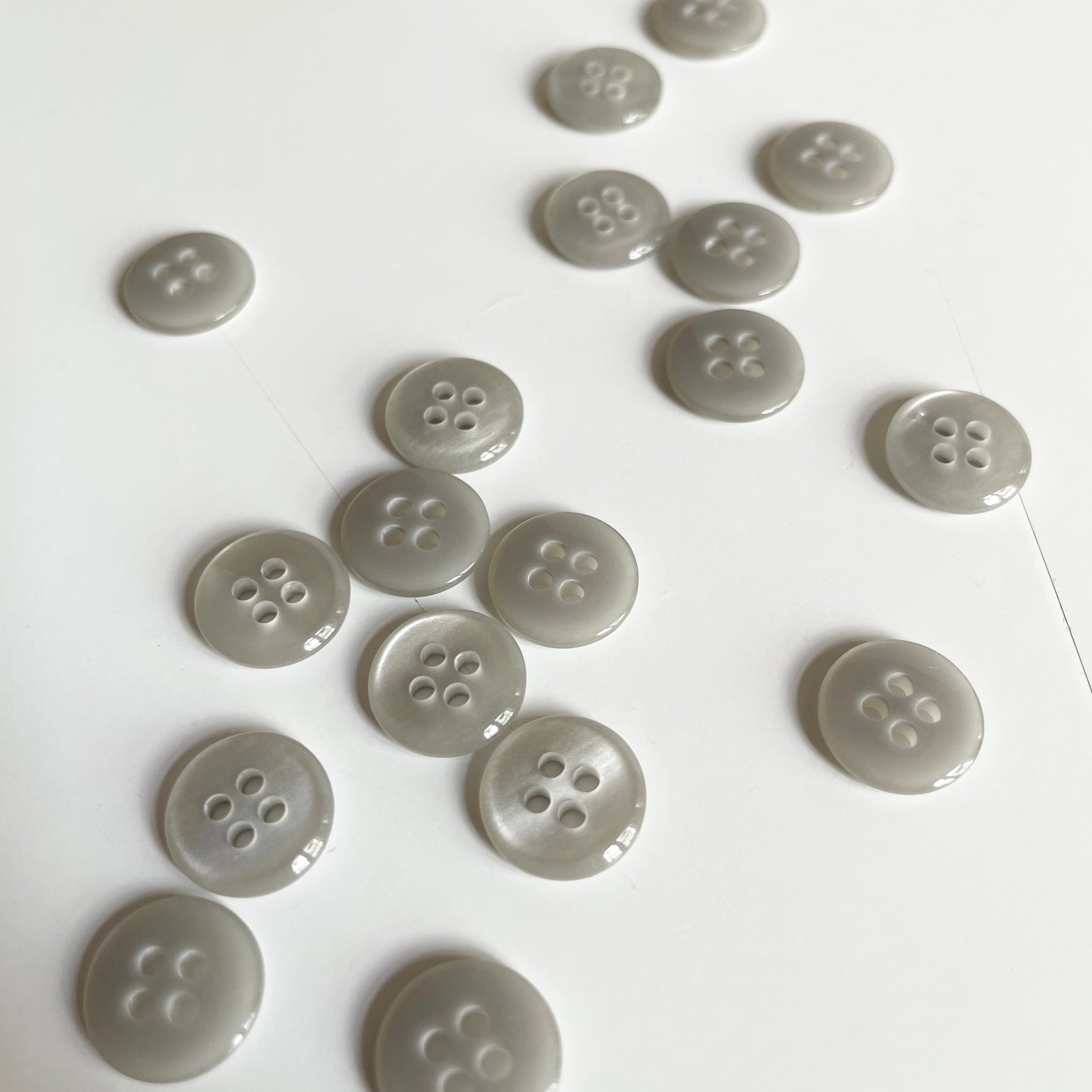 Polished Plastic Button - Gray