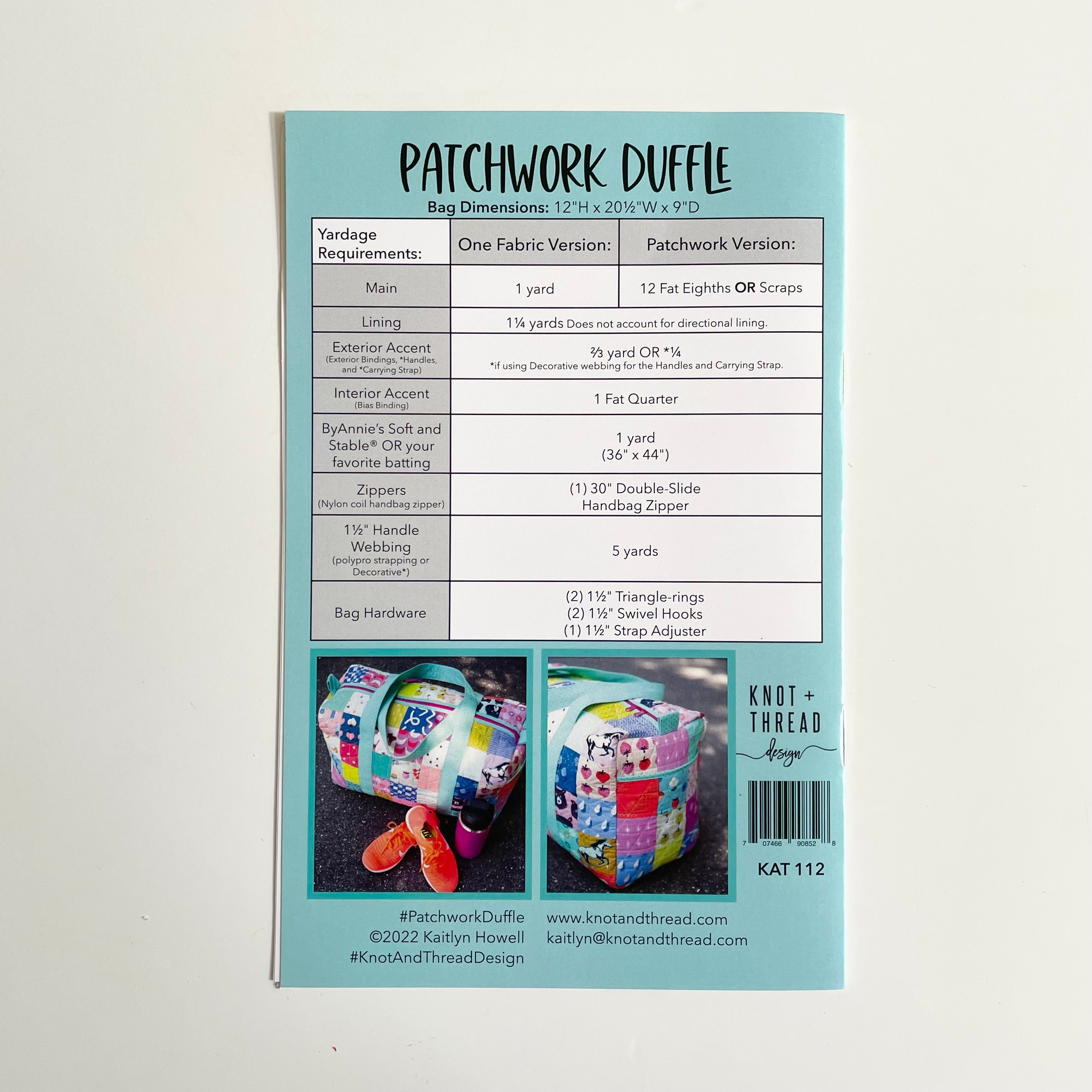 Knot and Thread Design : Patchwork Duffle