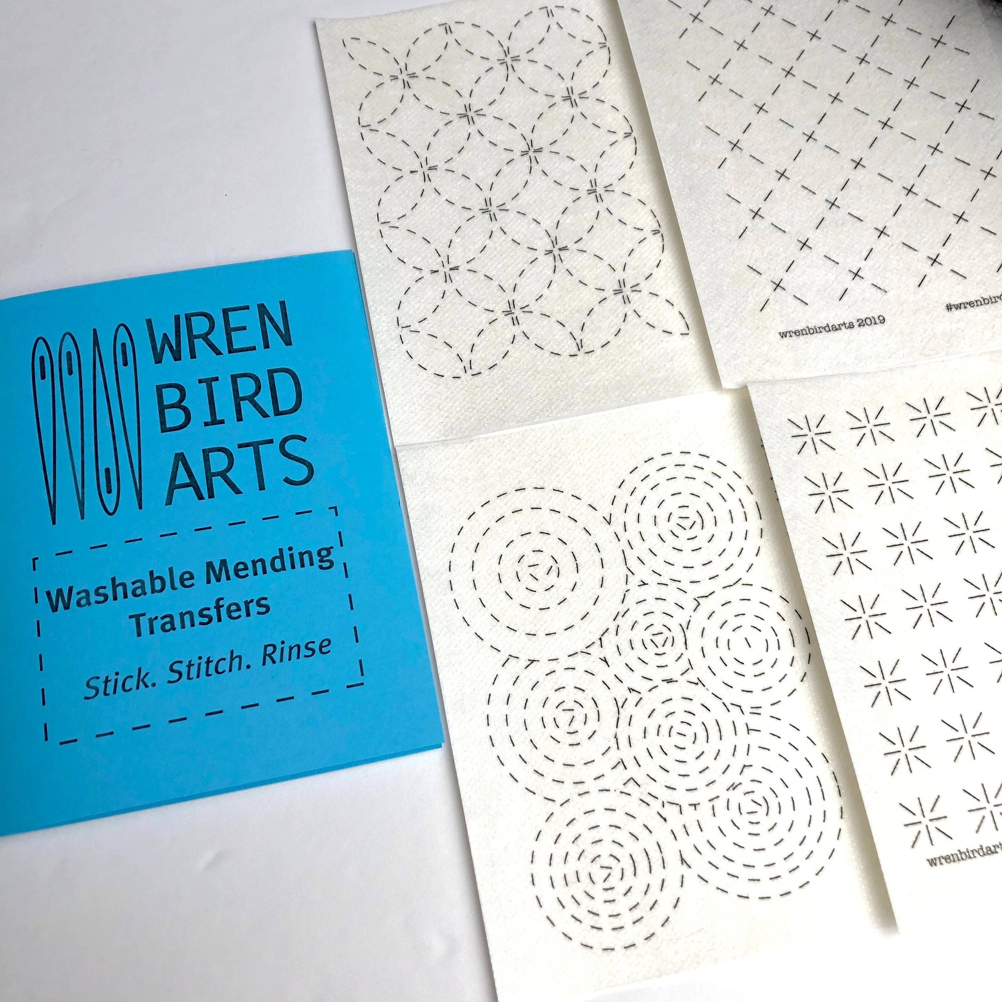 Wren Bird Arts : Washable Mending Patterns #1 Blue