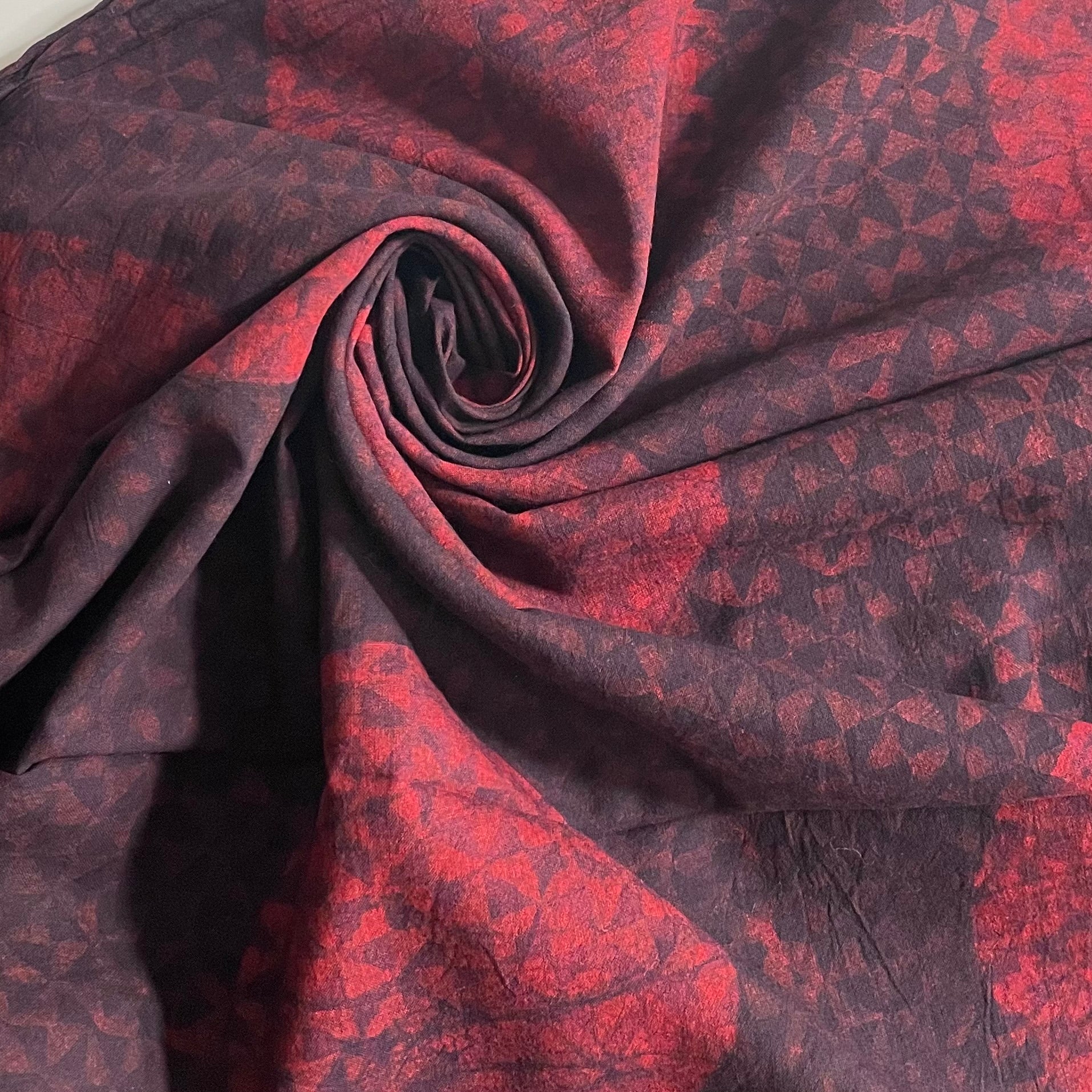 Bengal Handlooms Mud-Resist Cotton - Rust Garden