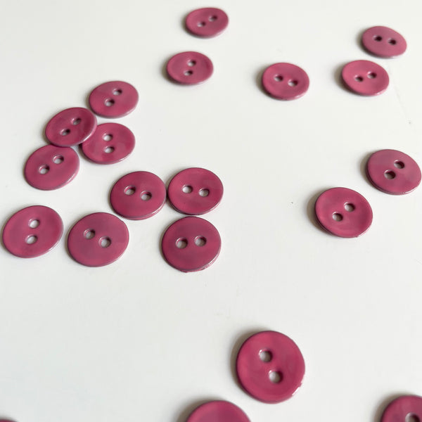 Enameled Metal Button - Pink