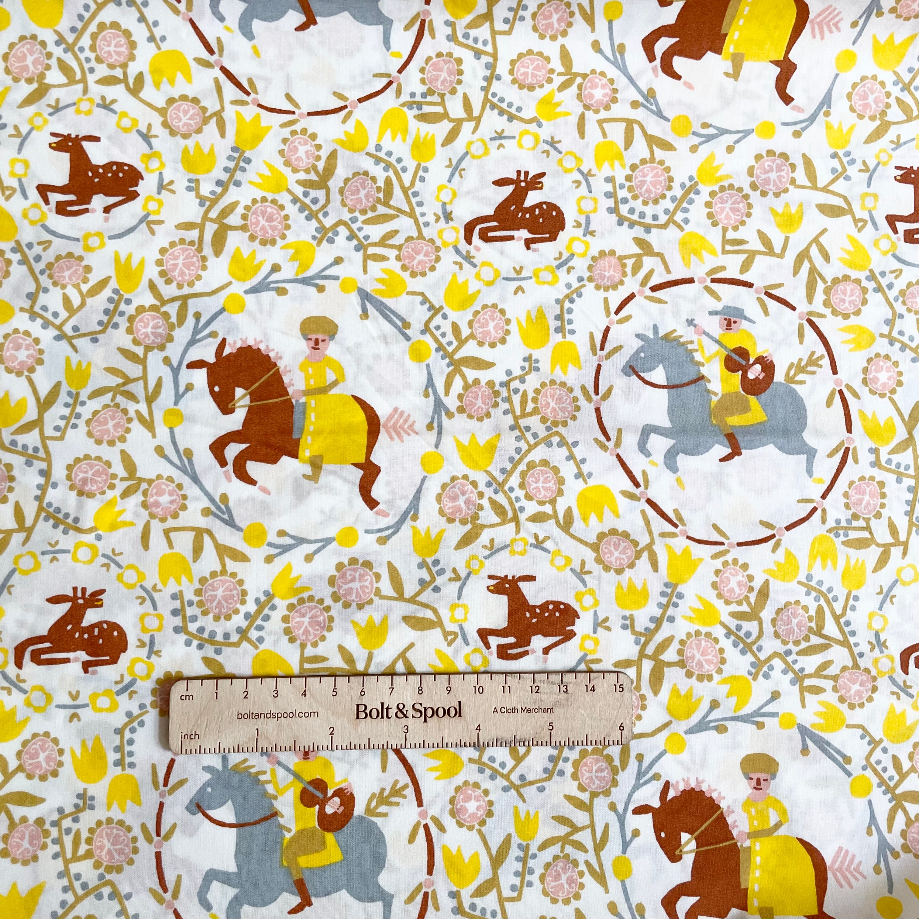 Little House Cottons Organic Poplin - Afternoon Trot Citrus
