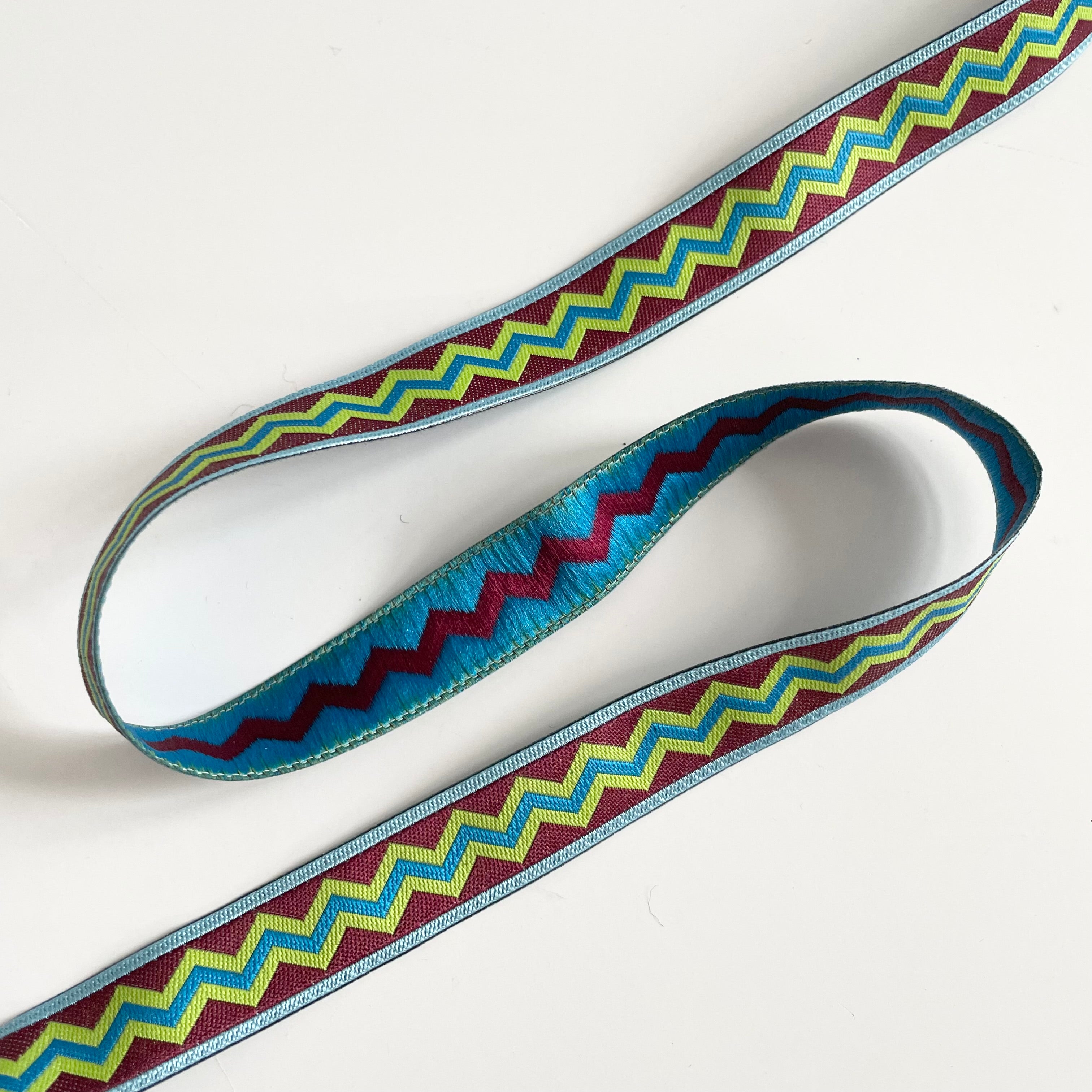 Anna Maria Ribbon : Meander - Aqua on Brown