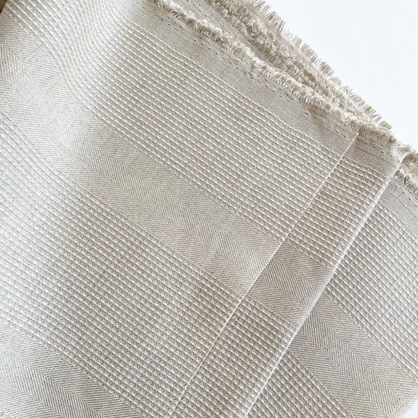 Waffle / Twill Stripe Linen - Natural