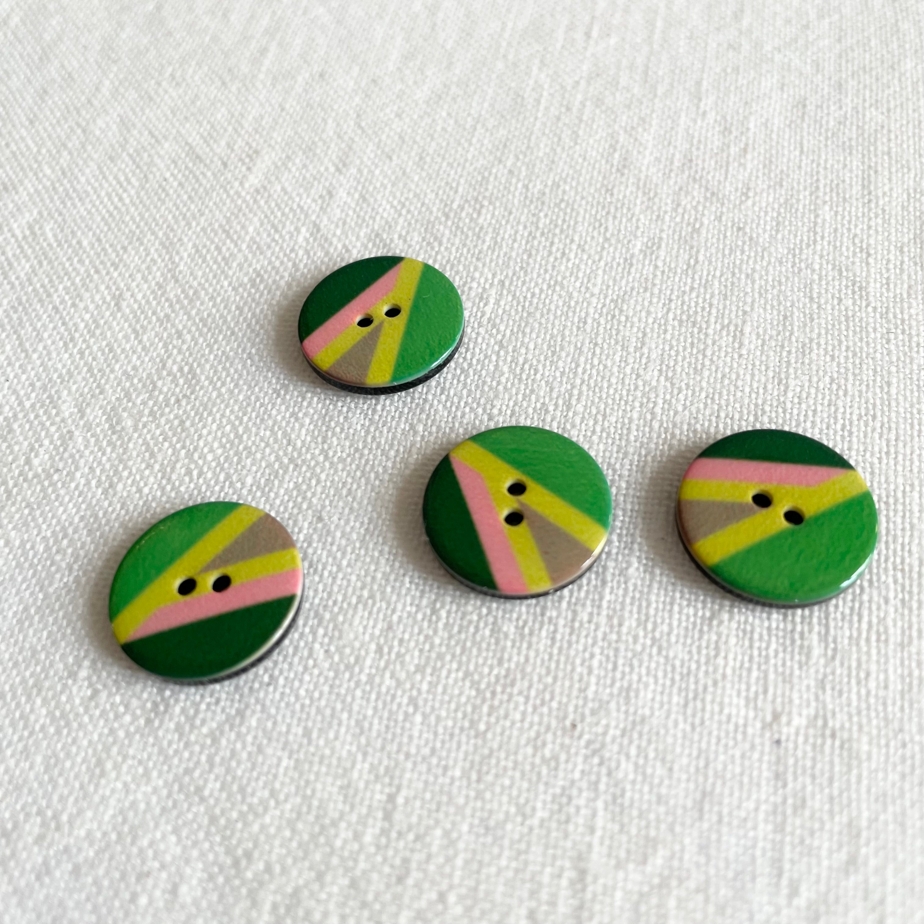 Color Beam Plastic Button - Lime