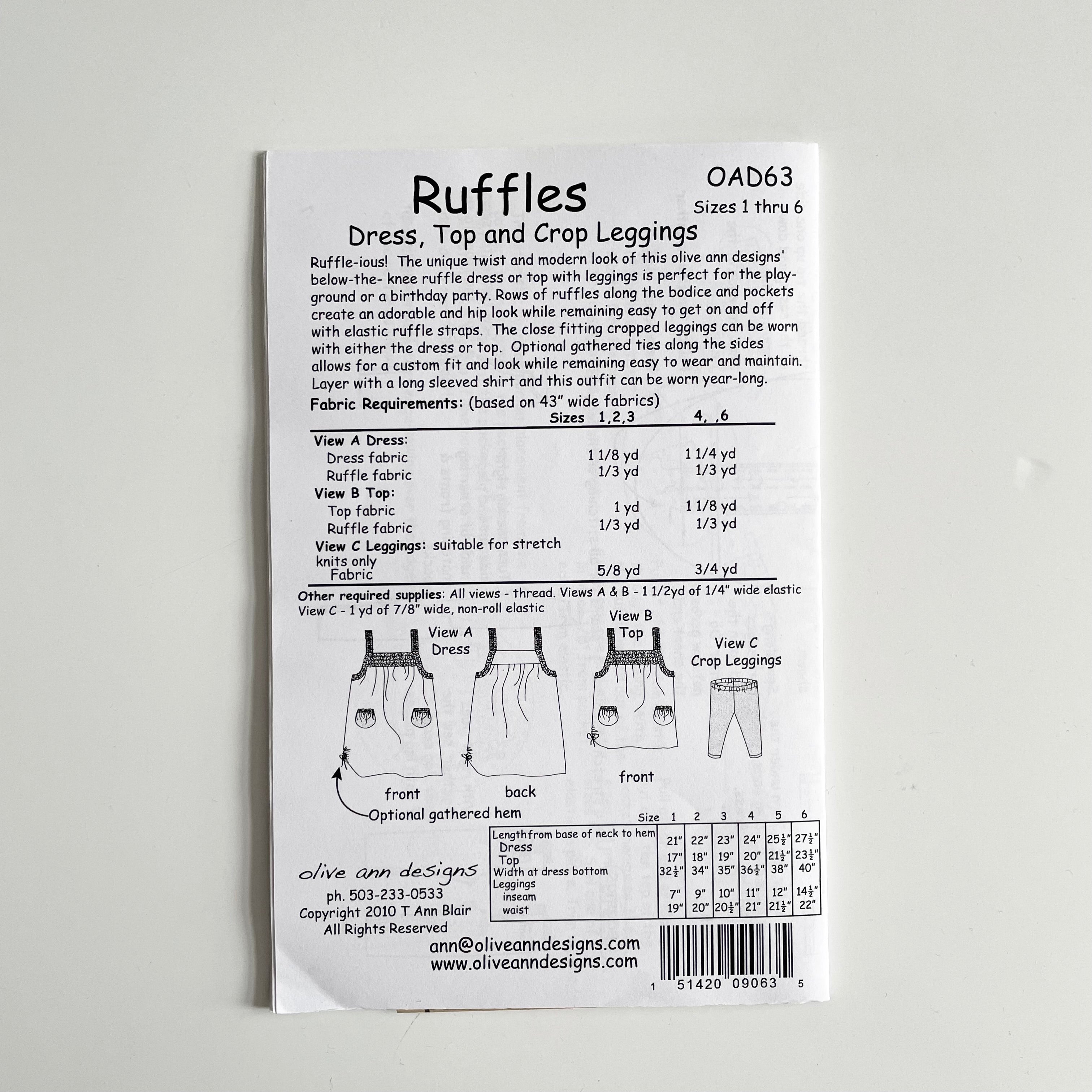 Olive Ann Patterns : Ruffles