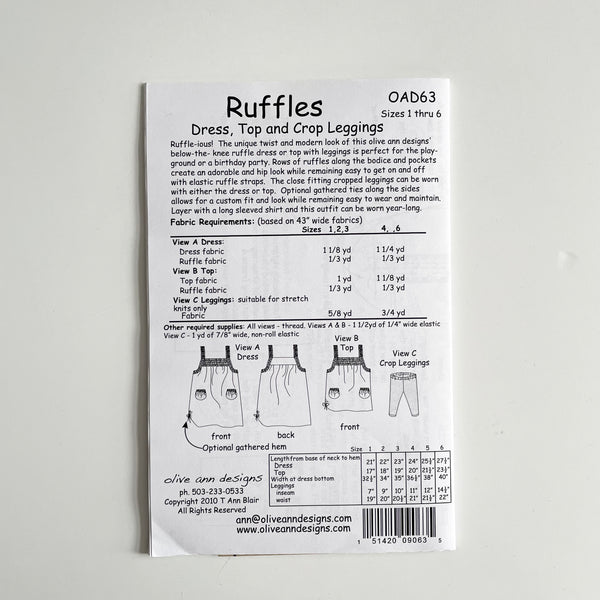 Olive Ann Patterns : Ruffles