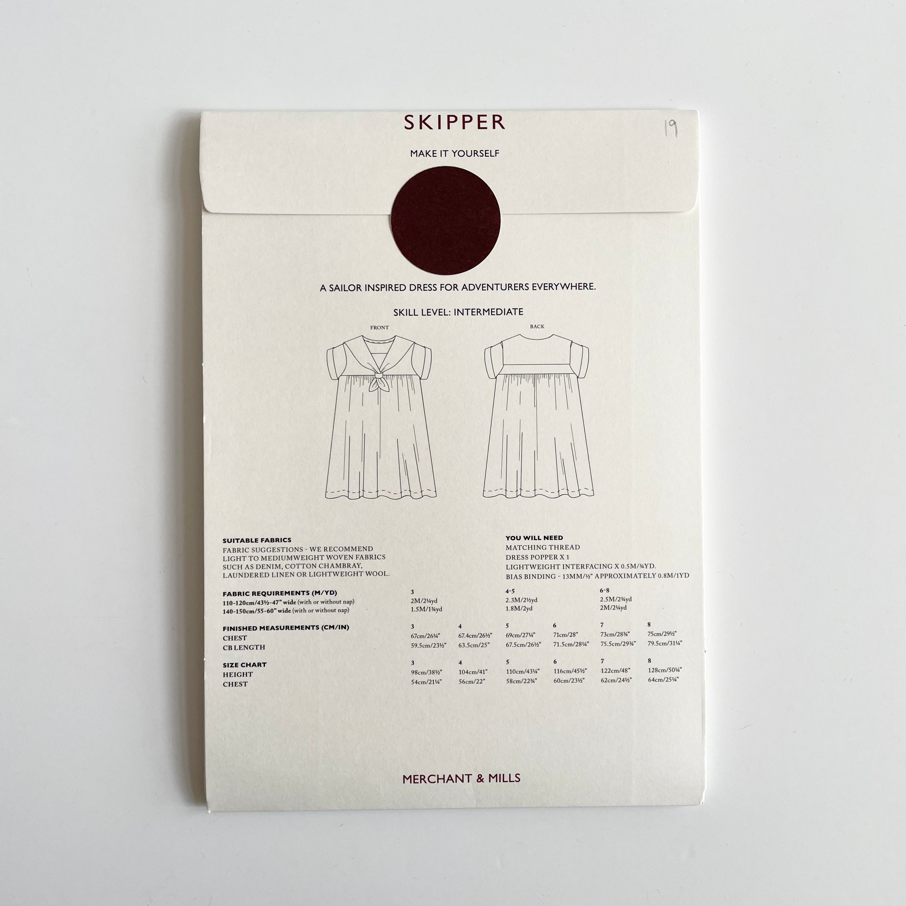 Merchant & Mills Pattern : Skipper Children's Dress