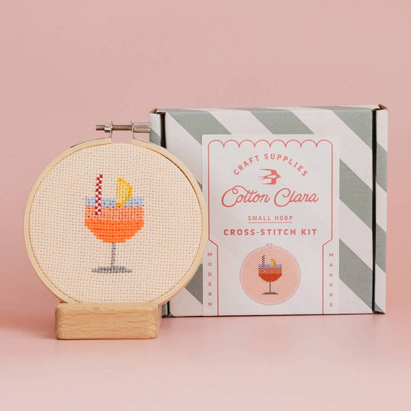 Cotton Clara : Counted Cross Stitch Kit - Aperol Cocktail