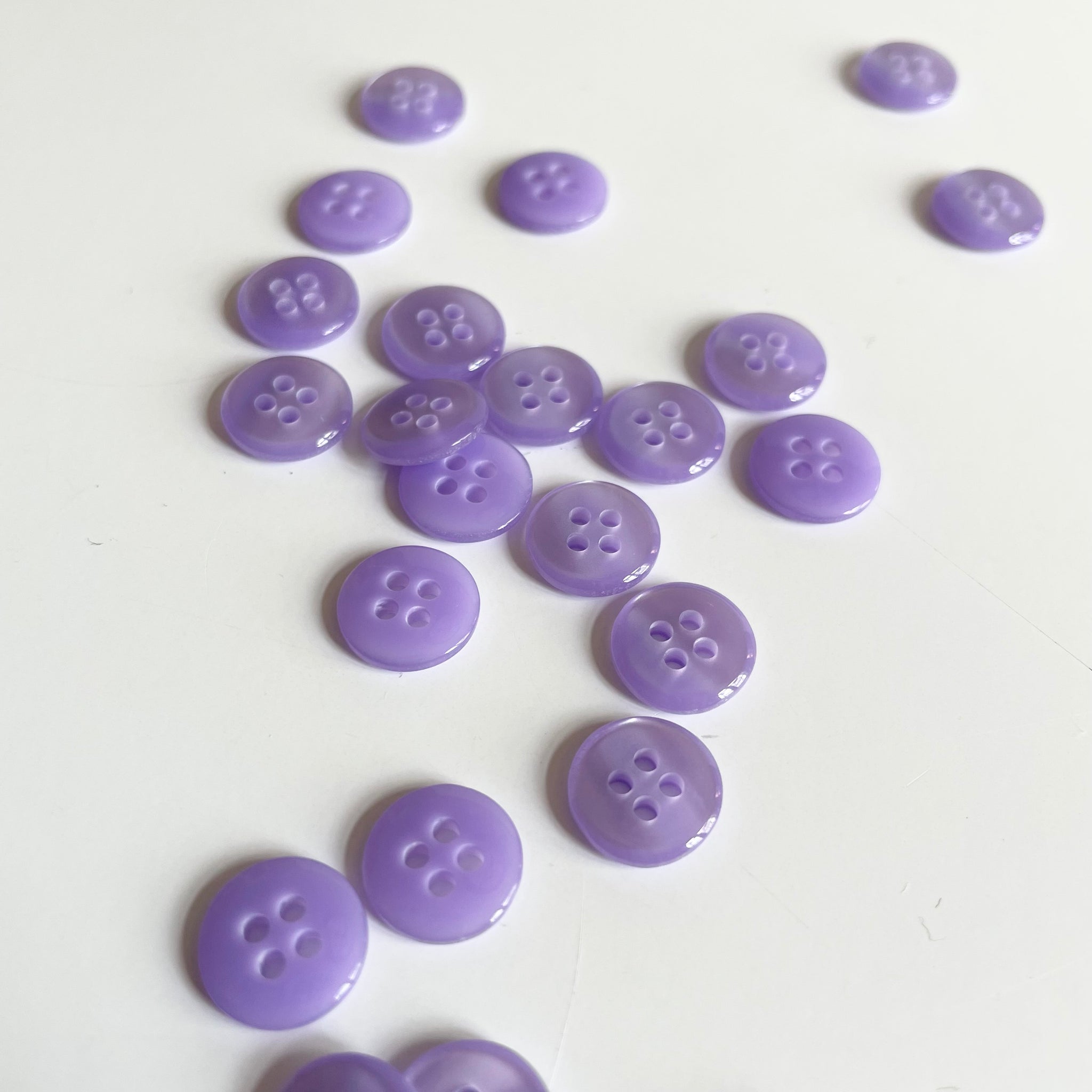 Polished Plastic Button - Purple