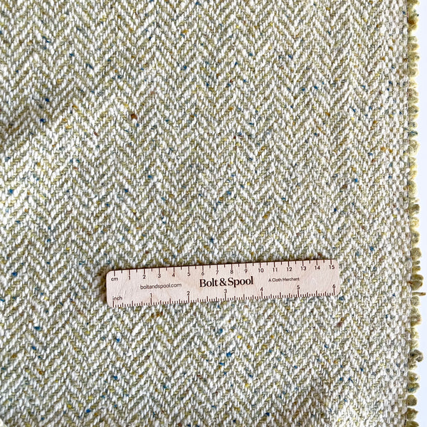 Italian Wool Herringbone Tweed - Green