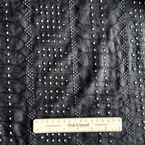 Cotton Eyelet - Black