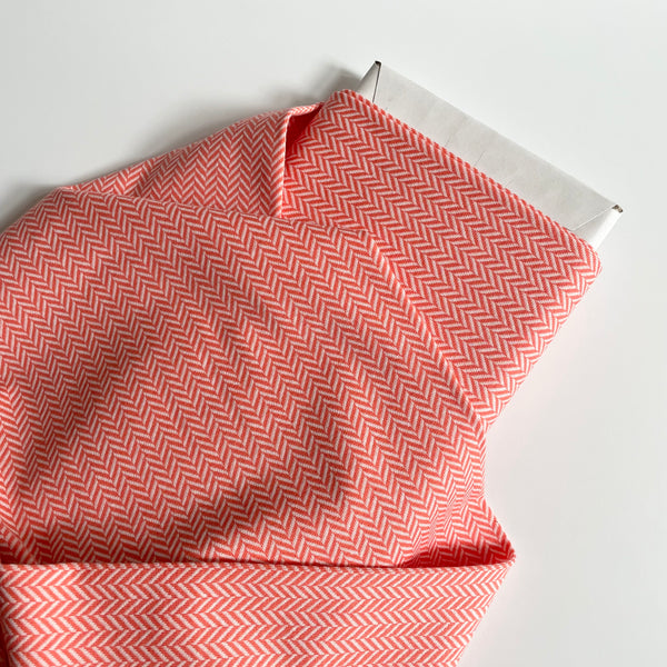 Stoffonkel Organic Knit - Jacquard Herringbone Coral