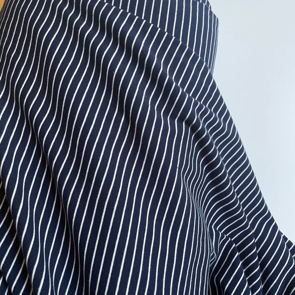 Organic Cotton Campan Knit - Navy / White Stripe