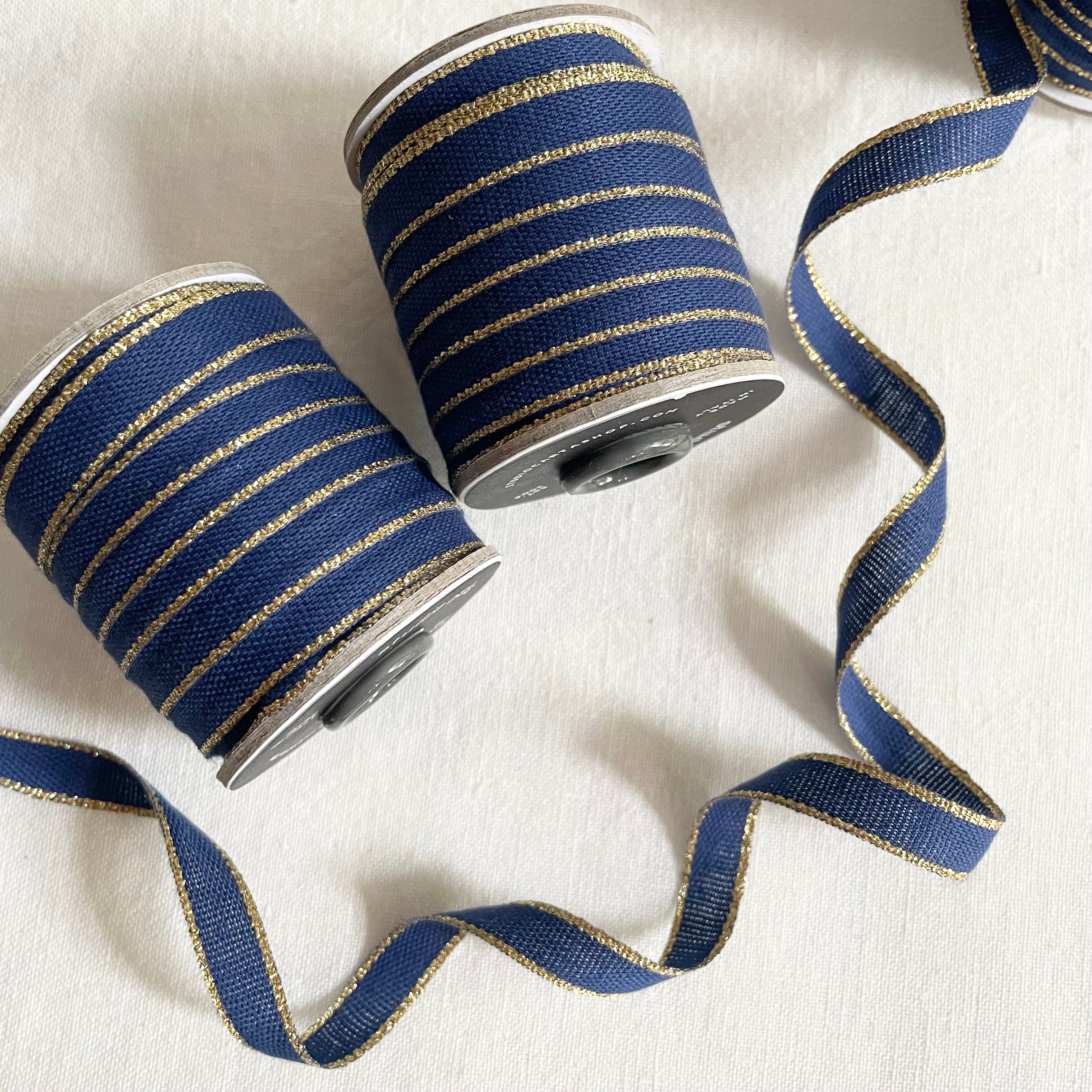 Studio Carta Drittofilo Cotton Ribbon - Navy / Gold