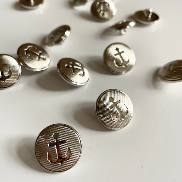 Plastic Anchor Shank Button - Silver