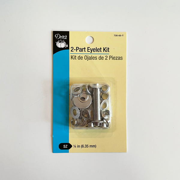 Dritz 2-Part Eyelet Kit - Silver 1/4"